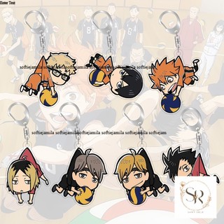 55mm Acrylic Móc Khóa Haikyu Carton Anime Xung Quanh Túi Mặt Dây Chuyền Móc Chìa Khóa