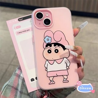 Ốp Điện Thoại Màu Hồng Dễ Thương Giai Điệu Crayon Shin-chan Cho OPPO Find X8 Pro Reno 5 6 5K A79 A97 A78 A57 A77 A55 A56 A53s 5G 2020 2022 5G 4G Vỏ Hoạt Hình Ngộ nghĩnh Màu Kẹo Vỏ Chống Sốc