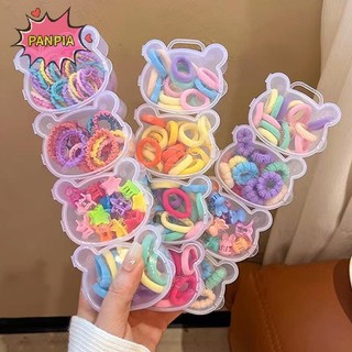 PNPIA Dây Cao Su Kẹp Tóc Bốn Mảnh Hộp Bảo Quản Gấu Trong Suốt Hộp Nhựa Bông Tai Trang Sức Đa Lưới Phân Loại Bao Bì Hộp Boutique
