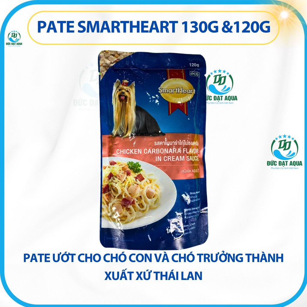 pate smarthear 130g & 120g giành cho chó trưởng thành và chó con , hàng chính hãng ( combo 4 gói ) 2