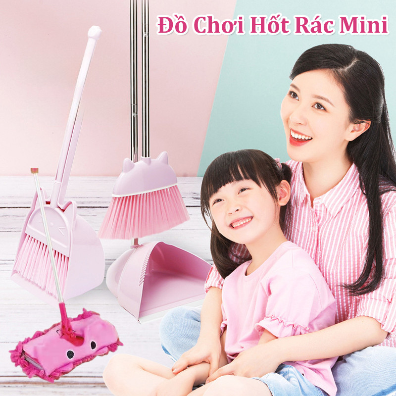 Đồ Chơi Hốt Rác Mini, Chổi Kèm Hót Rác, Cây Lau Nhà Cho Bé, Bộ Chổi Hót Rác Và Cây Lau Nhà Cho Bé Thực Hành Cuộc Sống
