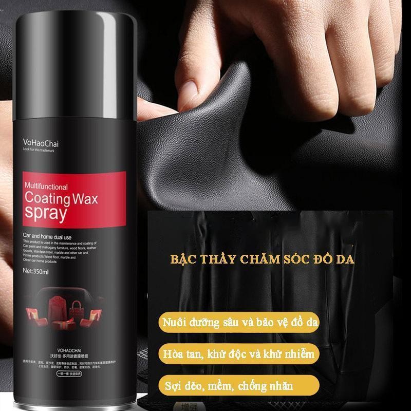 Chai xịt sạch và làm bóng giày đồ da, túi ví, áo, ghế da giúp vệ sinh, dưỡng ẩm chống mốc tt