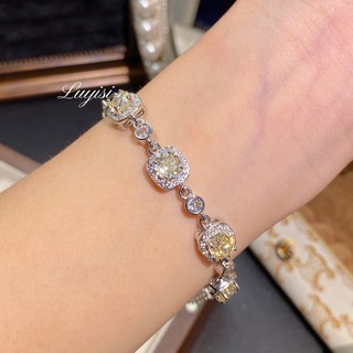 Vòng tay nữ hình bát giác, hoa hồng cắt aquamarine nhiều màu sắc, phong cách châu Âu và Mỹ