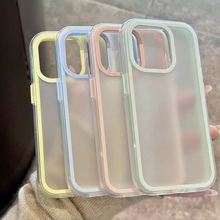Ốp Điện Thoại Ốp Lưng Acrylic Trong Suốt Mờ 3 Trong 1 Màu macaron Ốp Lưng Điện Thoại Cho iPhone 16 15 14 13 12 11 Pro Max 14 15 16 Plus