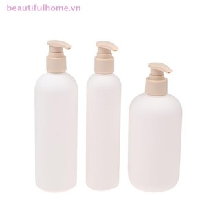 [Beautifulhome] Chai dầu gội bơm nhựa rỗng màu trắng 200-500ml Chai mỹ phẩm chất lượng cao Bơm Acrylic có thể đổ lại [làm đẹp]