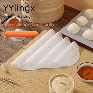 Tấm lót lưới hấp tròn, Tấm khử nước silicon chống dính dày, Phụ kiện làm bánh nhà bếp Thảm sấy trái cây thực phẩm có thể tái sử dụng