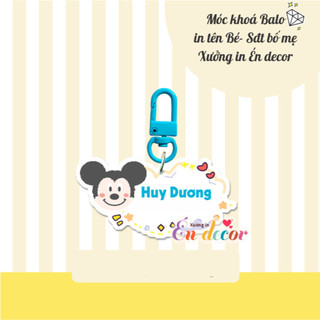 Móc khóa treo BALO IN TÊN BÉ VÀ SỐ BỐ MẸ theo yêu cầu cực dễ thương cho bé  DH