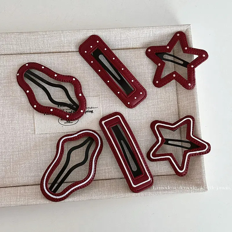 Chấm Da Đỏ Kẹp Tóc Star Bangs Clip BB Clip