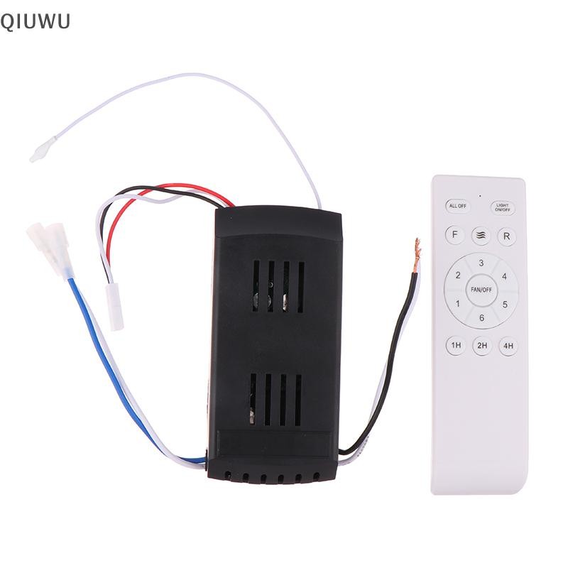 Bộ điều khiển từ xa quạt trần đa năng QIUWU Bộ điều khiển từ xa 6 tốc độ thay thế cho đèn quạt trần gia đình.