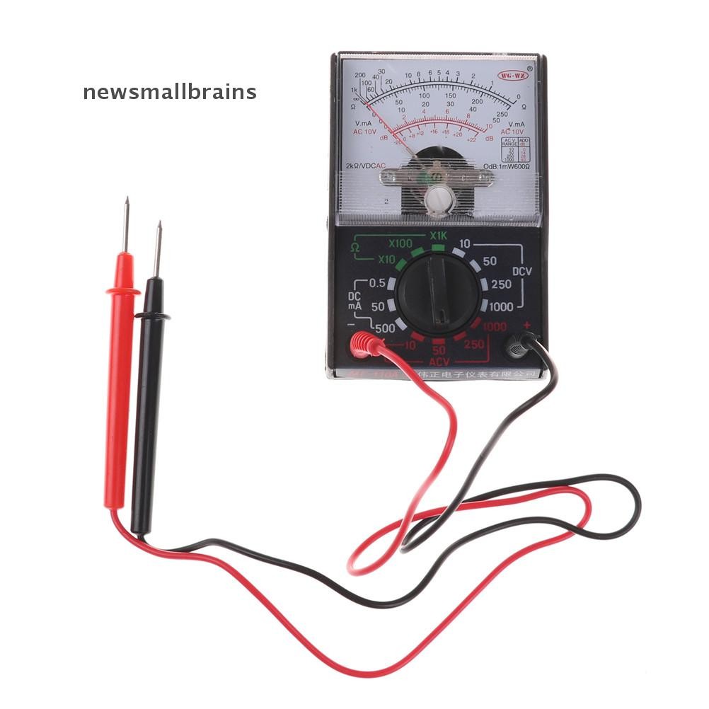 Newsmallbrains / AC 1000V Vôn kế 250mA Ampe kế 1K Đồng hồ đo điện trở Ana Đồng hồ vạn năng NSB