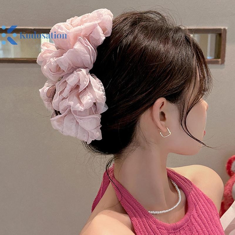 Kudosation Lông Tơ Đa Năng Cho Nữ Cô Gái Nơ Ngọt Ngào Vuốt Tóc Lớn Ngựa Cao Đuôi Kẹp Thời Trang Phụ Kiện Tóc Quà Tặng