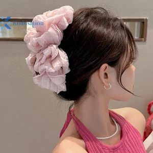 Kudosation Lông Tơ Đa Năng Cho Nữ Cô Gái Nơ Ngọt Ngào Vuốt Tóc Lớn Ngựa Cao Đuôi Kẹp Thời Trang Phụ Kiện Tóc Quà Tặng
