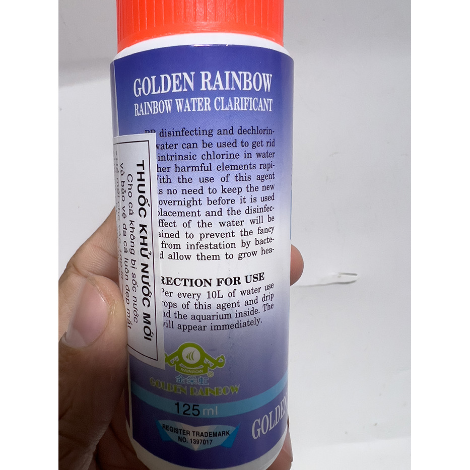 Dung Dịch Khử Clo Nước Mới, Giúp Chống Sốc Nước Cho Cá Golden Rainbow 125ml