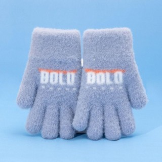 JKDESIGN 5-10 Tuổi Găng Tay Full Ngón Tay, Găng Tay Co Giãn Mềm Mại Trẻ Em Cho Bé, Mùa Đông Dễ Thương Giữ Ấm Làm Dày Nhung Ấm Găng Tay