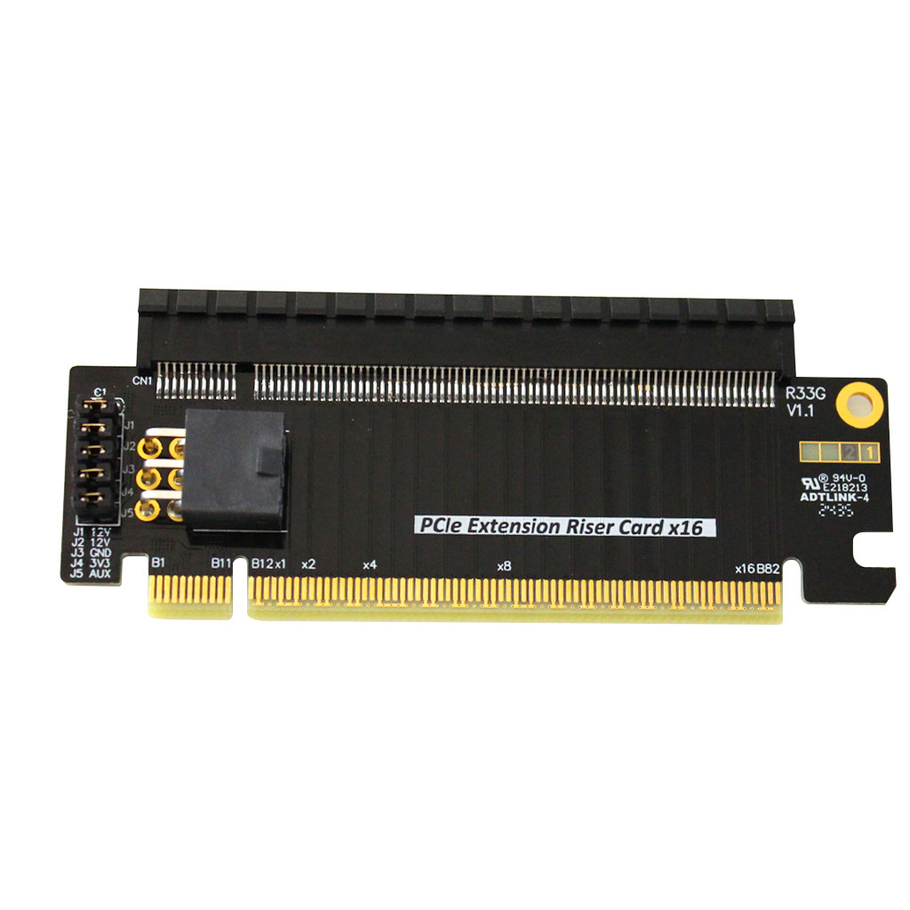 Adt-link PCI-E x16 Nửa Chiều Cao Đến Chiều Cao Mở Rộng Nâng Thẻ PCIE 5.0 x16 Kiểm Tra Adapter Thẻ Bảo Vệ