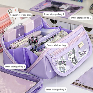 Kawaii Girly Heart Prism Hộp Đựng Bút Chì Dung Tích Lớn Nữ Sinh Viên Hộp Đựng Bút Chì Nữ Giá Trị Cao Túi Đựng Bút Chì Đa Năng Túi Văn Phòng Phẩm
