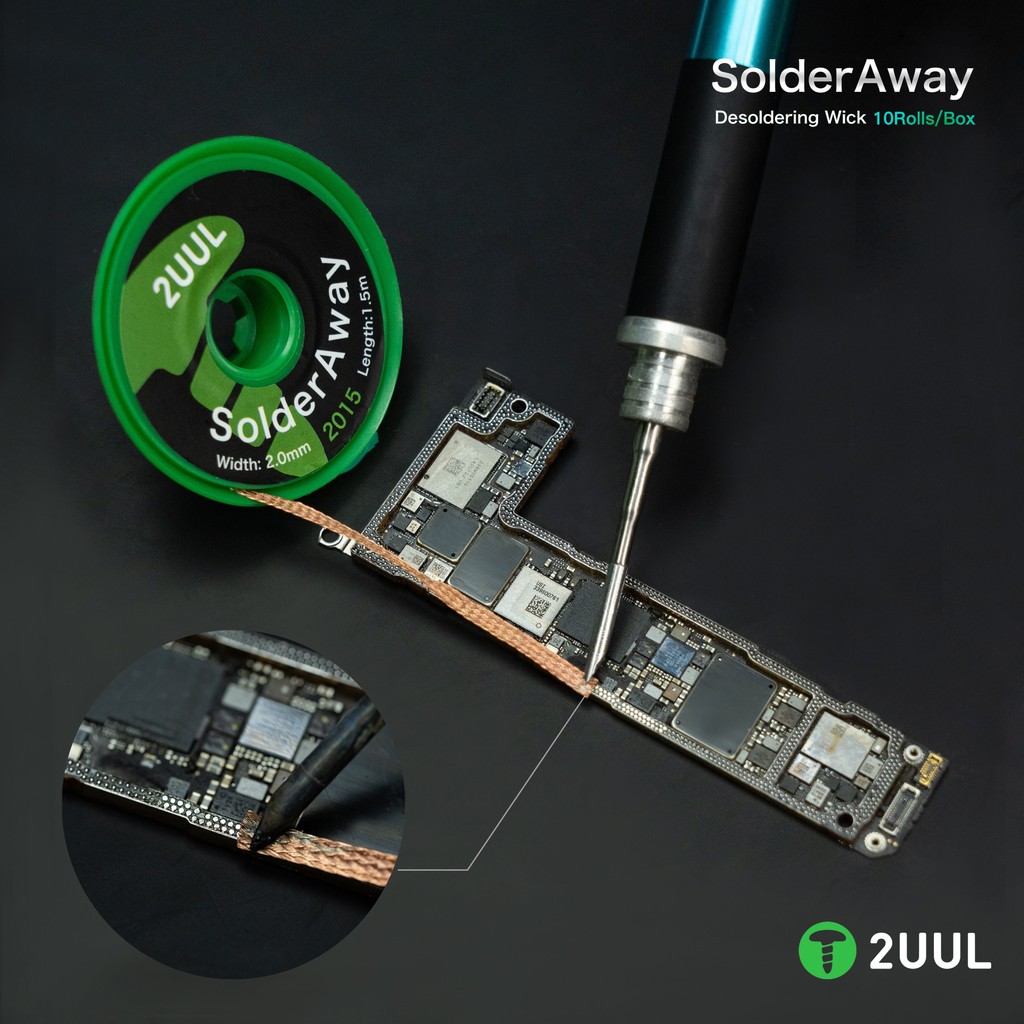 2UUL DW11 10 Cuộn / HỘP Hàn Đi Desoldering Wick 2015 Cho Điện Thoại Di Động PCB Bo Mạch Chủ Hàn Sạch Desoldering Braid Dụng Cụ