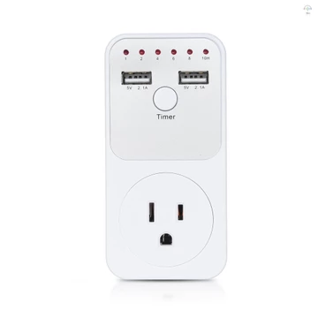 Ổ cắm hẹn giờ đếm ngược lập trình thông minh 1800W Công tắc hẹn giờ điện tử Ổ cắm bảo vệ chống sét Cổng USB kép có phích cắm EU