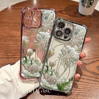 Ốp Điện Thoại Hoa Sang Trọng Cho iPhone 11 16 15 14 13 12 Pro Xs Max XR X 7 8 Plus HD Trong Suốt Vỏ TPU Mềm Vỏ Điện Thoại Di Động Chống Sốc Ốp Lưng Bảo Vệ