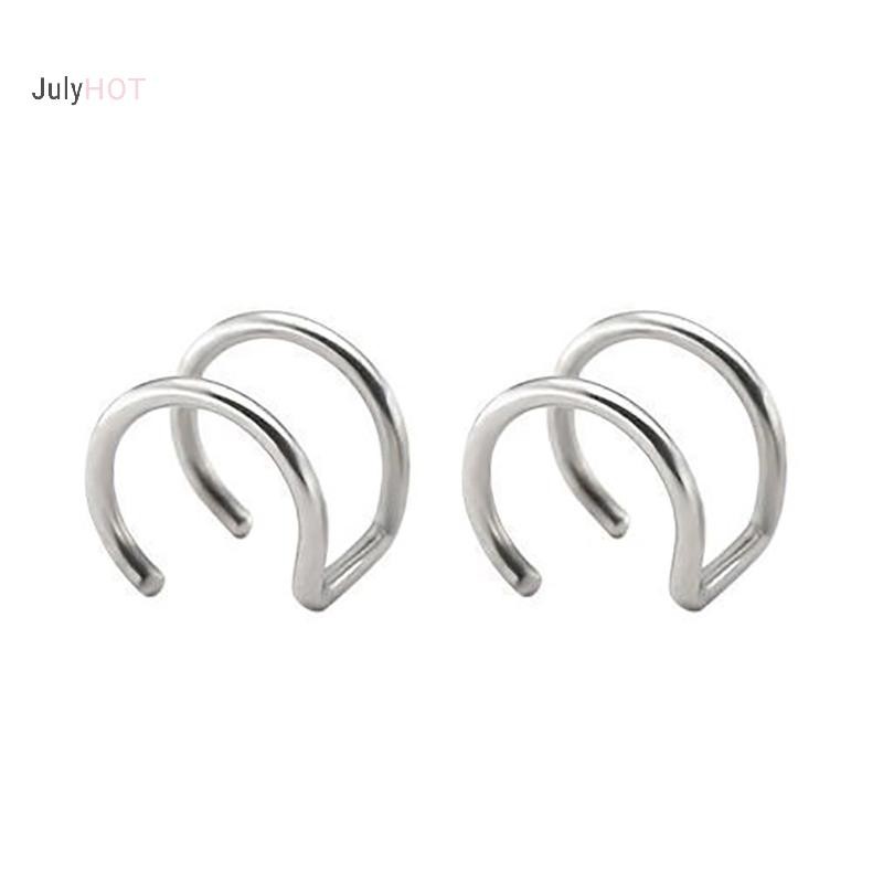 Julyhot Thời Trang Thép Titan Đa Năng Kẹp Môi Tai Kẹp Bông Tai Cho Nam Nữ Unisex Punk Thoáng Mát Hip-hop Xuyên Massivedeals Trang Sức