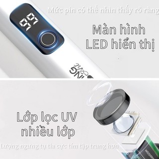 Đèn UV Móng Tay Mini Cầm Tay, Màn Hình LCD Hiển Thị, Đèn Sưởi Đầu Móng Tay