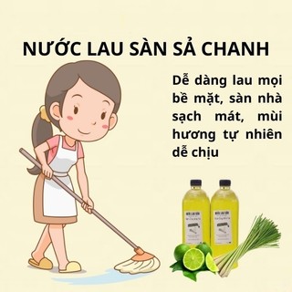 Nước Lau Sàn Spa Tinh Dầu Chanh Sả 1 Lit. Nước lau sàn tinh dầu sả chanh 100% organic sạch khuẩn