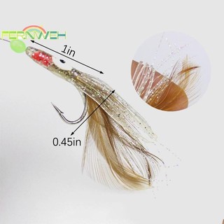 [Fernweh] Móc Câu Cá Bạch Tuộc Gà Phát Sáng Trong Bóng Tối Dây Móc 5 Móc / Dây Câu [MỚI]