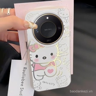 Ốp điện thoại cho Honor X9C 5G/X9C, thiết kế cặp đôi dễ thương, họa tiết chó con mèo con, chống sốc, màu bạc bạc, bảo vệ vỏ cứng hoạt hình