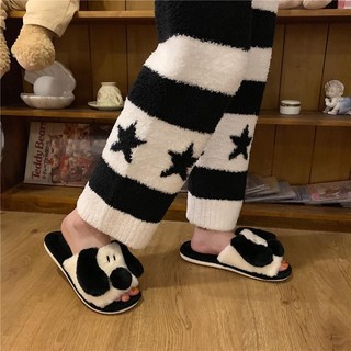 Xixitiao Phong Cách Mới Nam Nữ Dép Cotton Thời Trang Giữ Ấm Nhà Sử Dụng Dép Cotton Sang Trọng Dễ Thương