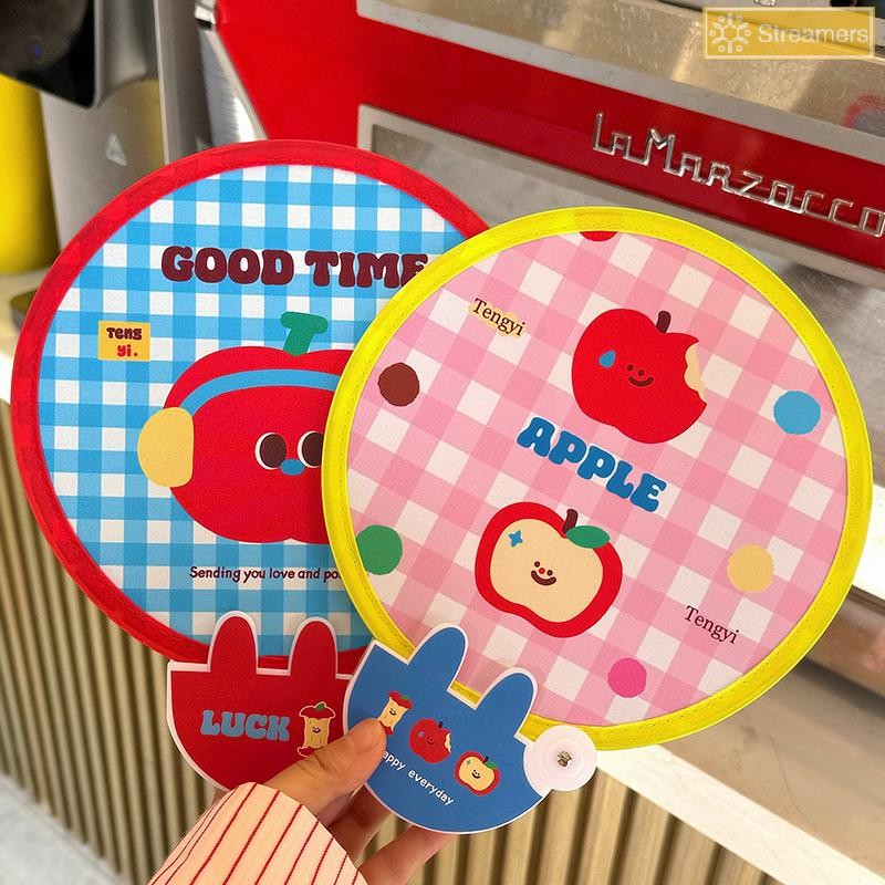 Streamer Hoạt Hình Dễ Thương Gấp Nhóm Quạt Chụp Ảnh Ngoài Trời Tấm Phản Quang Tròn Túi Tiện Lợi Quạt Gấp Di Động Mới