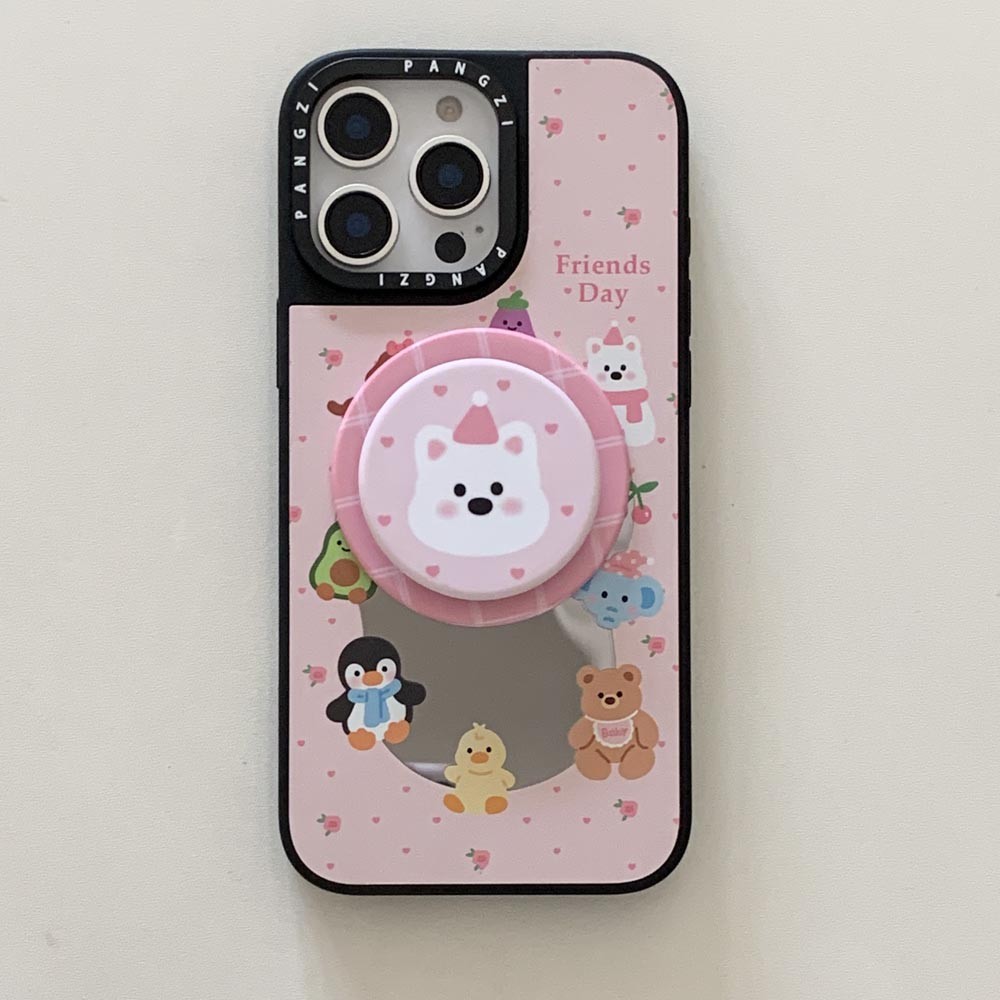 Ốp Lưng Gương Cứng Tương Thích Với iPhone 13 13Pro 13ProMax 14 14Pro 14ProMax 15 15Pro 15ProMax 16 16Pro 16ProMax 17 17Pro 17ProMax Ốp Nam Châm Họa Tiết Động Vật Nhỏ