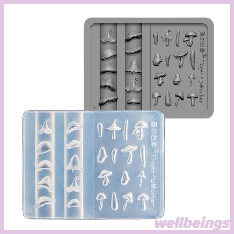 Wellb Thời Trang Silicon Móng Tay Nghệ Thuật Khuôn Nấm Khắc Mẫu Dành Cho Người Hâm Mộ Móng Tay