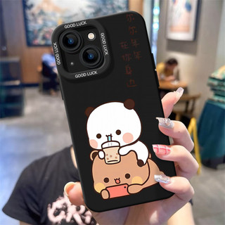 Uống trà sữa một hai bubu Ốp điện thoại cho iPhone16 / 15 / 14 / 13 / MINI / 12 / 11 / Pro MAX / X / XS / XR / 7 / 8 / 6 Vỏ bảo vệ toàn diện bằng silicon lỏng chống sốc và chống rơi