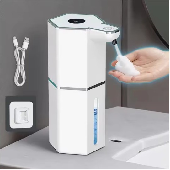 Không Khoan Xà Phòng Tự Động 360Ml 4 Cấp Chất Lỏng Tạo Bọt Xà Phòng Hộp Đựng Pin Dài Sạc Tự Động Xà Phòng