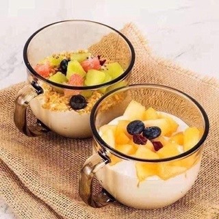 Cốc thủy tinh màu hổ phách 480ml ly uống nước đẹp sang trọng dung tích lớn