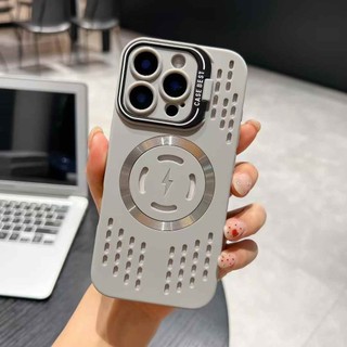 Ốp Điện Thoại Sang Trọng Từ Tính Giá Đỡ Tản Nhiệt Silicon Mềm Ốp lưng iPhone 17 16 15 14 13 12 11 Pro Max Ốp Lưng