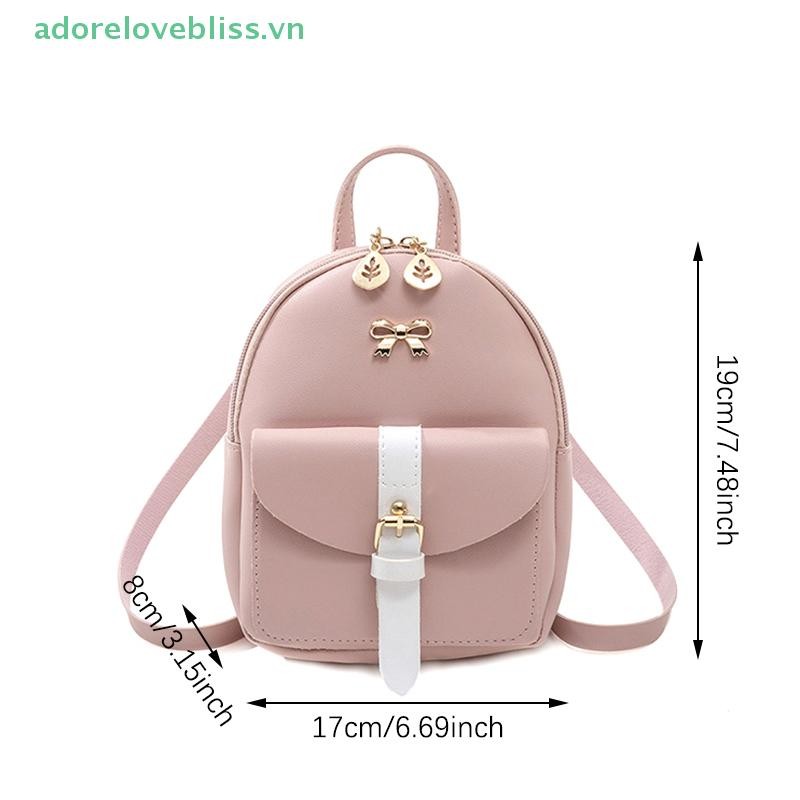 THÊM Ba Lô Nữ Ba Lô Da Dễ Thương Duyên Dáng Bagpack Túi Đi Học Nhỏ Cho Bé Gái Nơ Lá Rỗng BSS