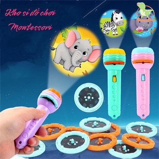 Đèn pin chiếu hình 80 hình động vật nghộ nghĩnh 3d sắc nét cho bé 1 2 3 4 tuổi