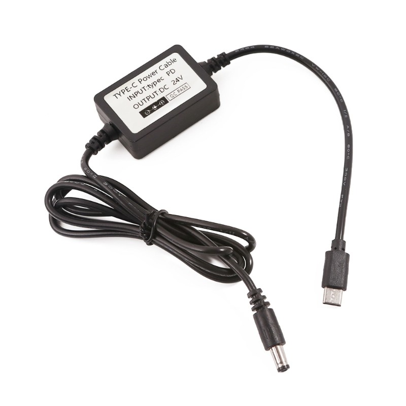 USB Type C PD20V to DC24V Power Cable for 24V Devices PD12V 15V 20V to DC24V