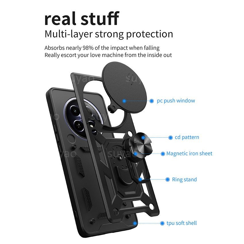 Ốp điện thoại cho Vivo X200 Pro x200pro X100S 2024 Ốp lưng có vòng giá đỡ Ốp lưng PC cứng chống sốc chống sốc cho ống kính vivox200 vivox200pro vivox100