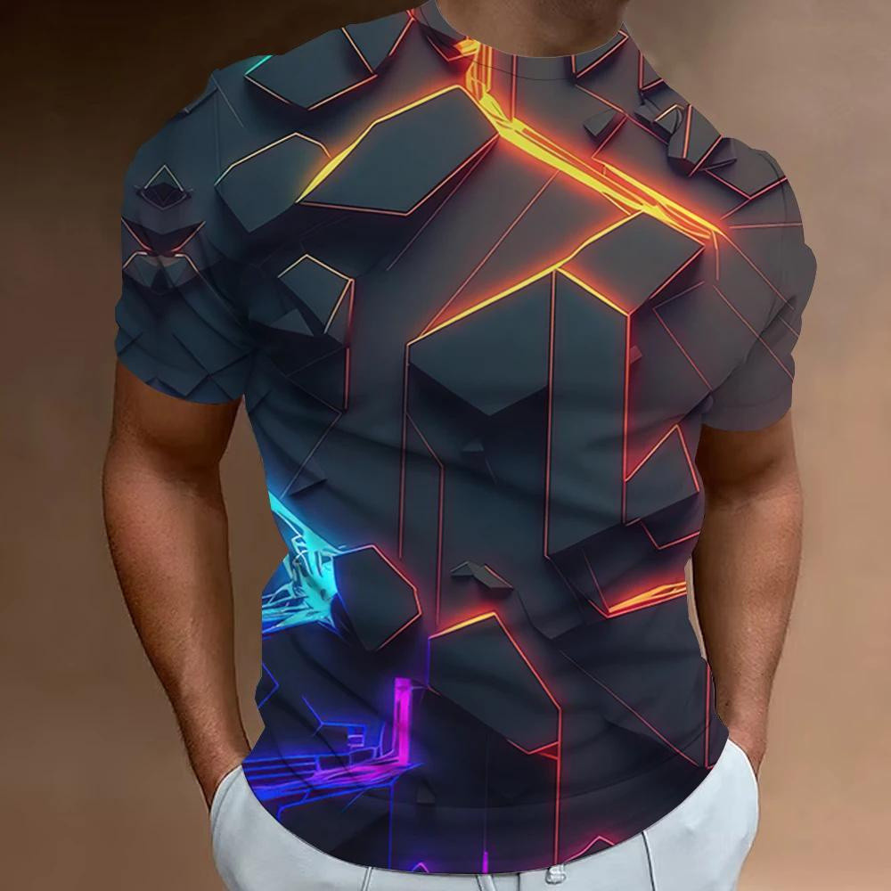 Áo thun in hình Mecha 3D thời trang cho nam, hài hước, phong cách Cyberpunk Harajuku, áo oversized, cổ tròn, tay ngắn, áo mùa hè đường phố