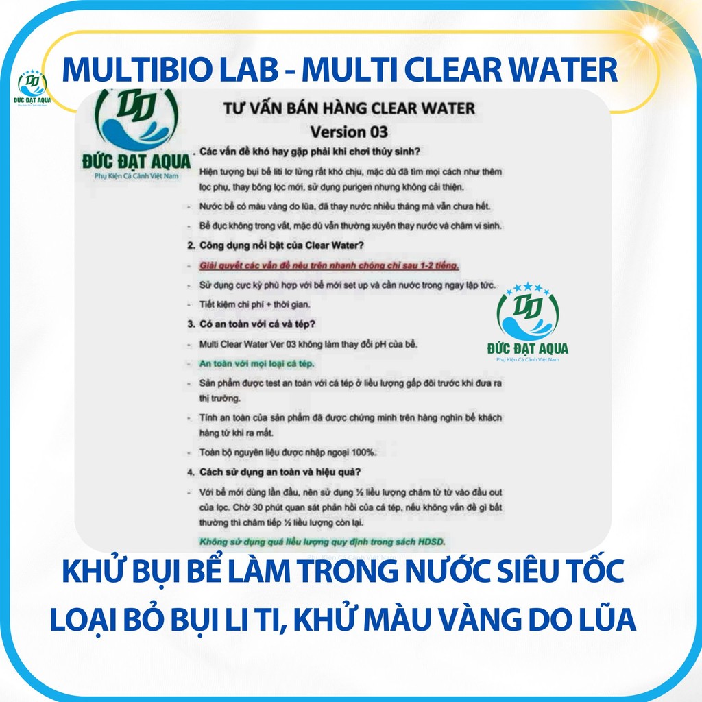 làm Trong nước siêu tốc - khử bụi bể, thuỷ sinh chỉ trong 30-60 phút - Multi Clear Water-Ver.03 4