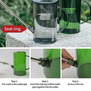 Xô tưới nước OUSXA, Bình tưới vườn bằng thép không gỉ 1,5L / 2L, di động có dấu tích Vòi phun dài Ấm đun nước tưới vườn văn phòng Cây trồng trong nhà