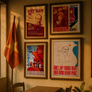 Poster Tranh Dán Tường Cổ Động Vintage A4 A6 Combo 100 Tranh Có Sẵn Keo, Decor