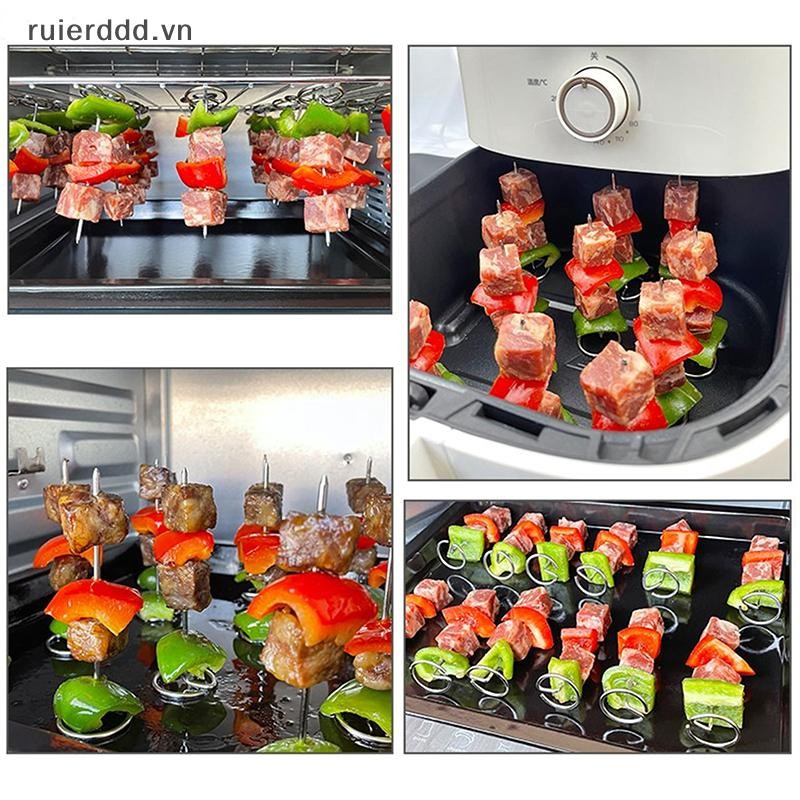 # ruierdd # 10 Chiếc Lò Chiên Không Khí Nướng Dọc Xiên Nướng Phụ Kiện Đa Năng Thực Phẩm Thép Không Gỉ 304 Kim Nướng Đặc Biệt.