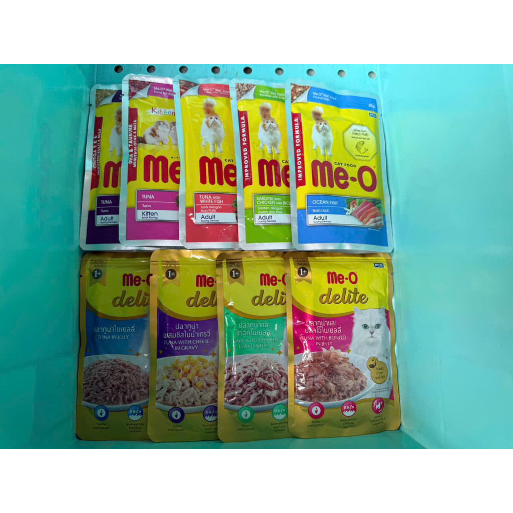 pate Me-0 cho mèo gói 80g và delite -70g giành cho mèo trưởng thành, mèo con bổ dưỡng ( combo 4 gói) 8