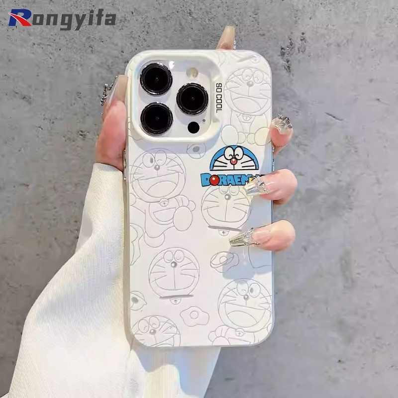 Ốp Điện Thoại Doremon Dễ Thương Cho iPhone 16E 16 Pro Max 15 14 Plus 13 12 Mini 11 Pro Max XR XS Max X 8 7 6 6s Plus SE3 SE2 Vỏ Chống Sốc Phim Hoạt Hình Cặp Đôi Mờ Ốp Lưng Cứng
