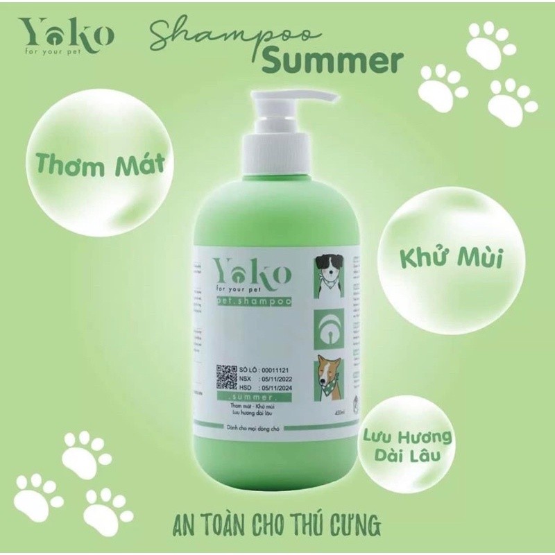 Sữa tắm Yoko dưỡng lông chó mèo - Sữa tắm cao cấp thương hiệu chuyên Spa 450ml