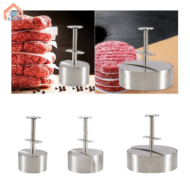 Acutuna Thép không gỉ Burger Press Smooth Hướng dẫn sử dụng chuyên nghiệp Patty Khuôn làm bánh sandwich Nấu thịt nướng Thịt nướng tự chế Bít tết thịt