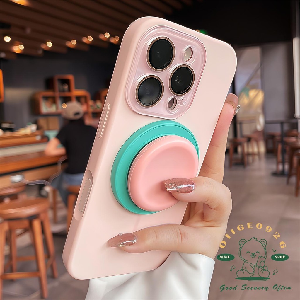 Nút AI Túi khí từ tính lỏng Giá đỡ kẹo Vỏ điện thoại iphone16 Pro Max 15 14 13 vỏ cho vỏ iPhone Vỏ mềm silicon TPU chống sốc
